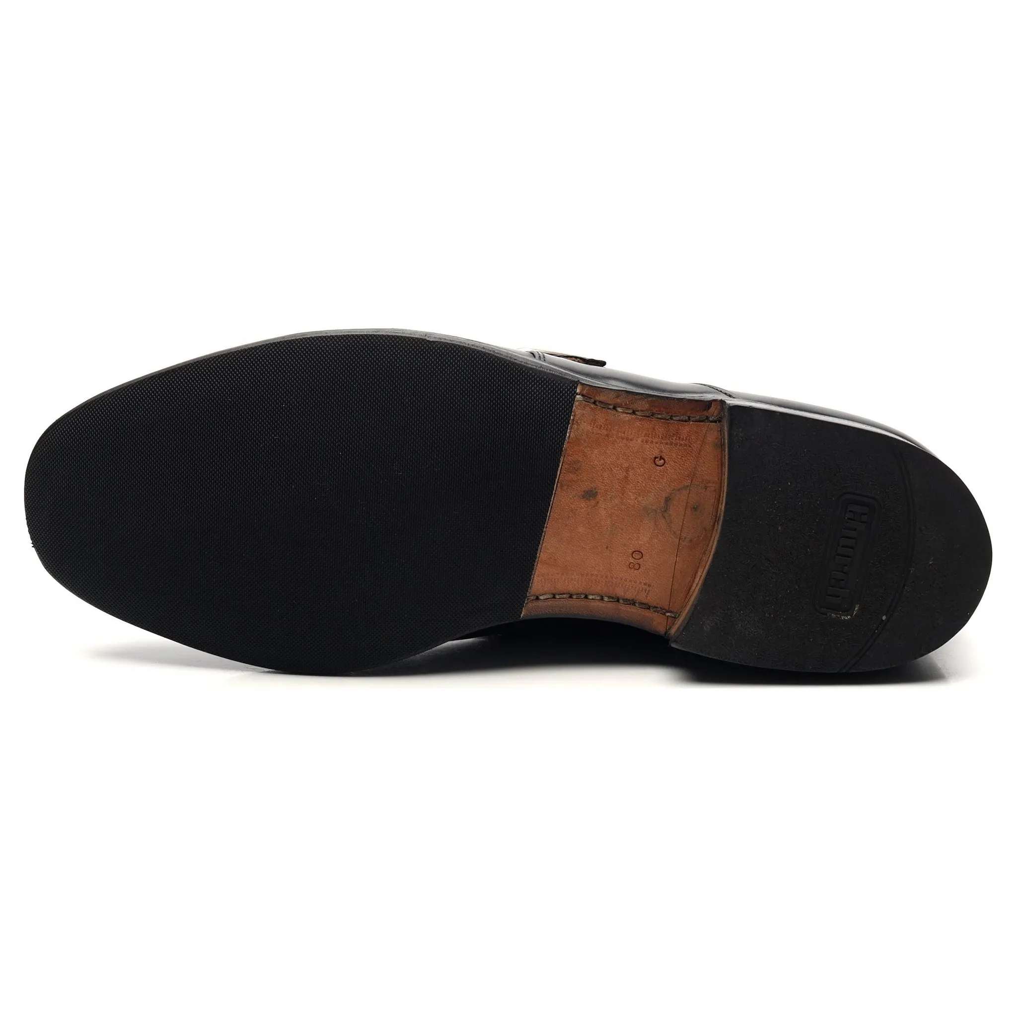 'Danube' Black Leather Monk Strap UK 8 G