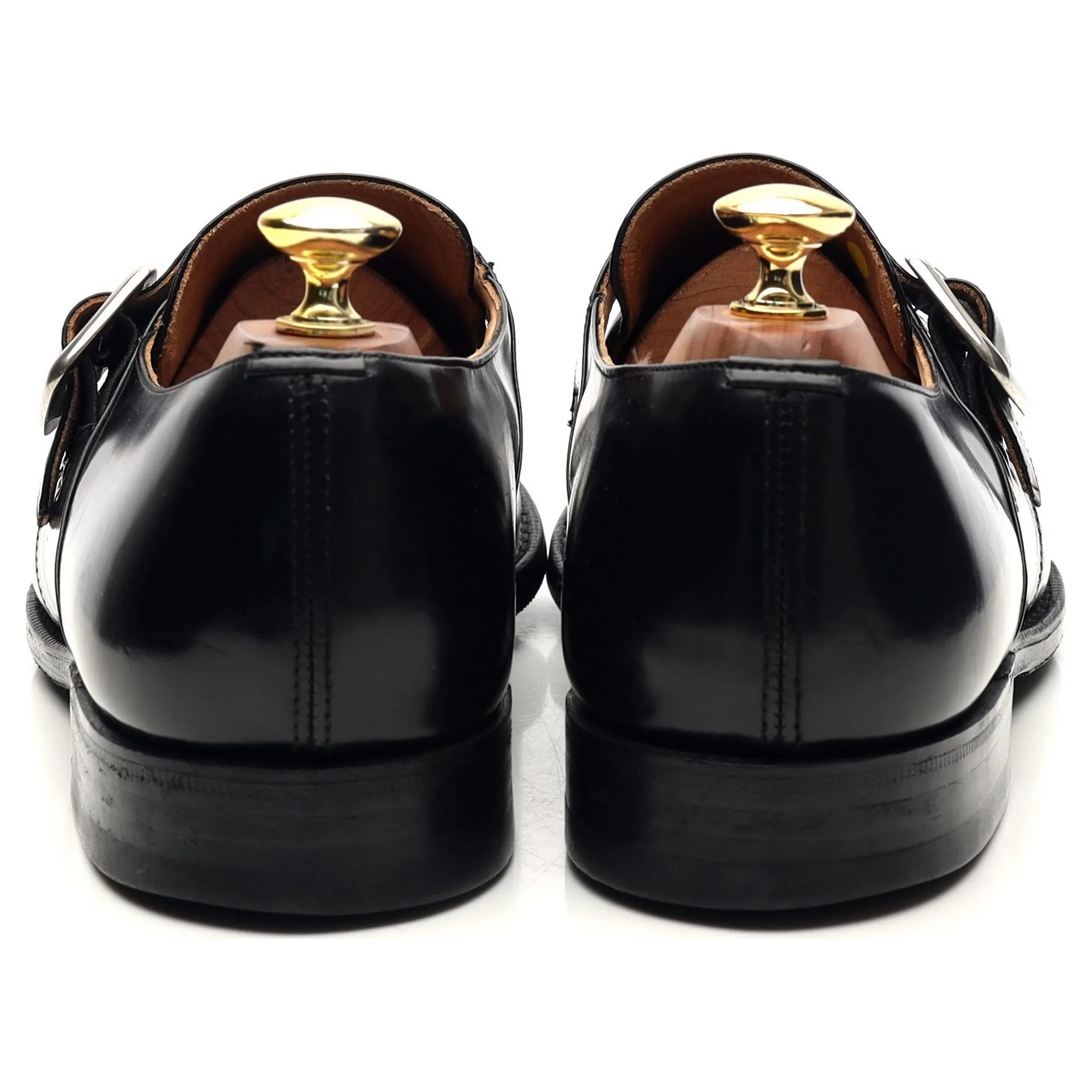 'Danube' Black Leather Monk Strap UK 8 G