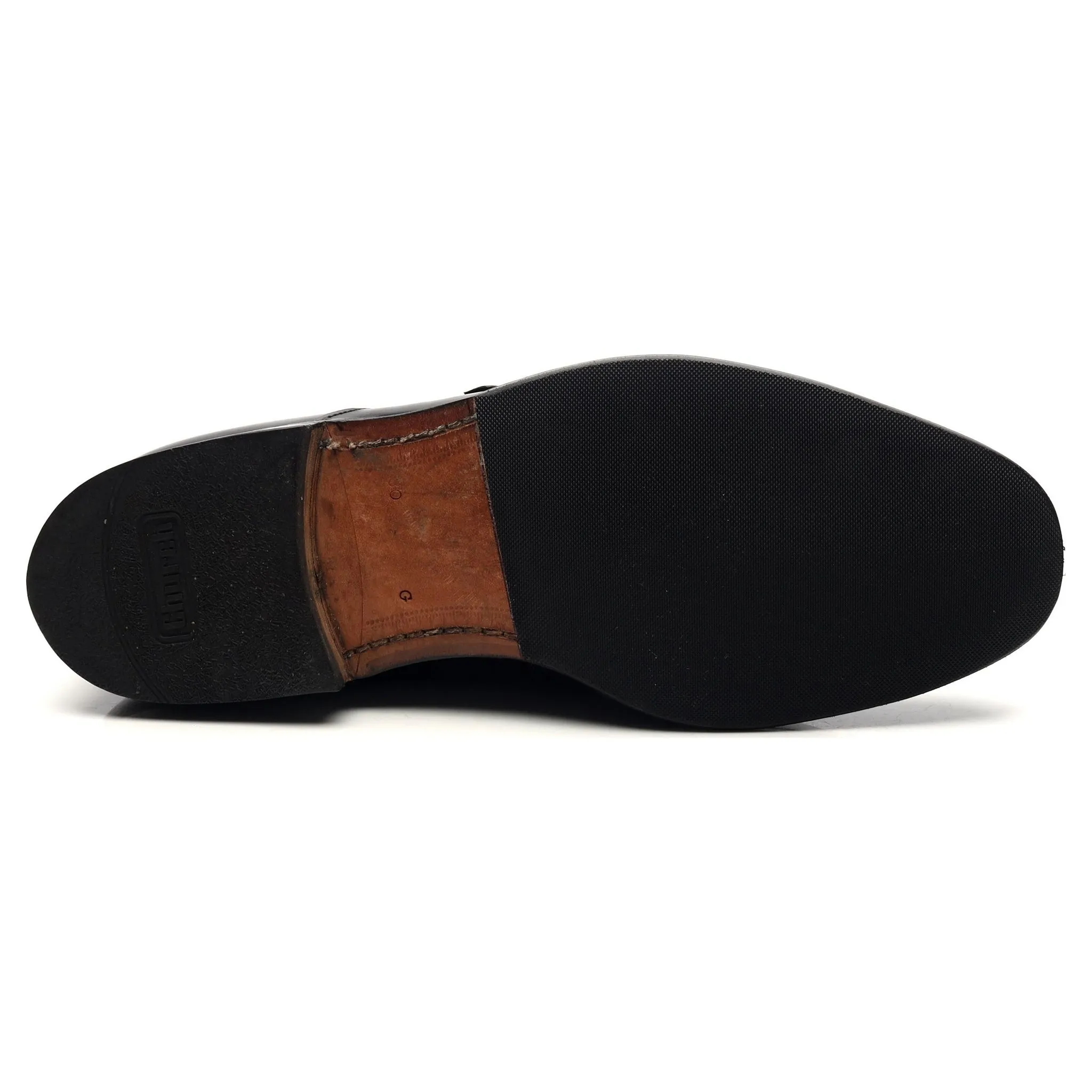 'Danube' Black Leather Monk Strap UK 8 G