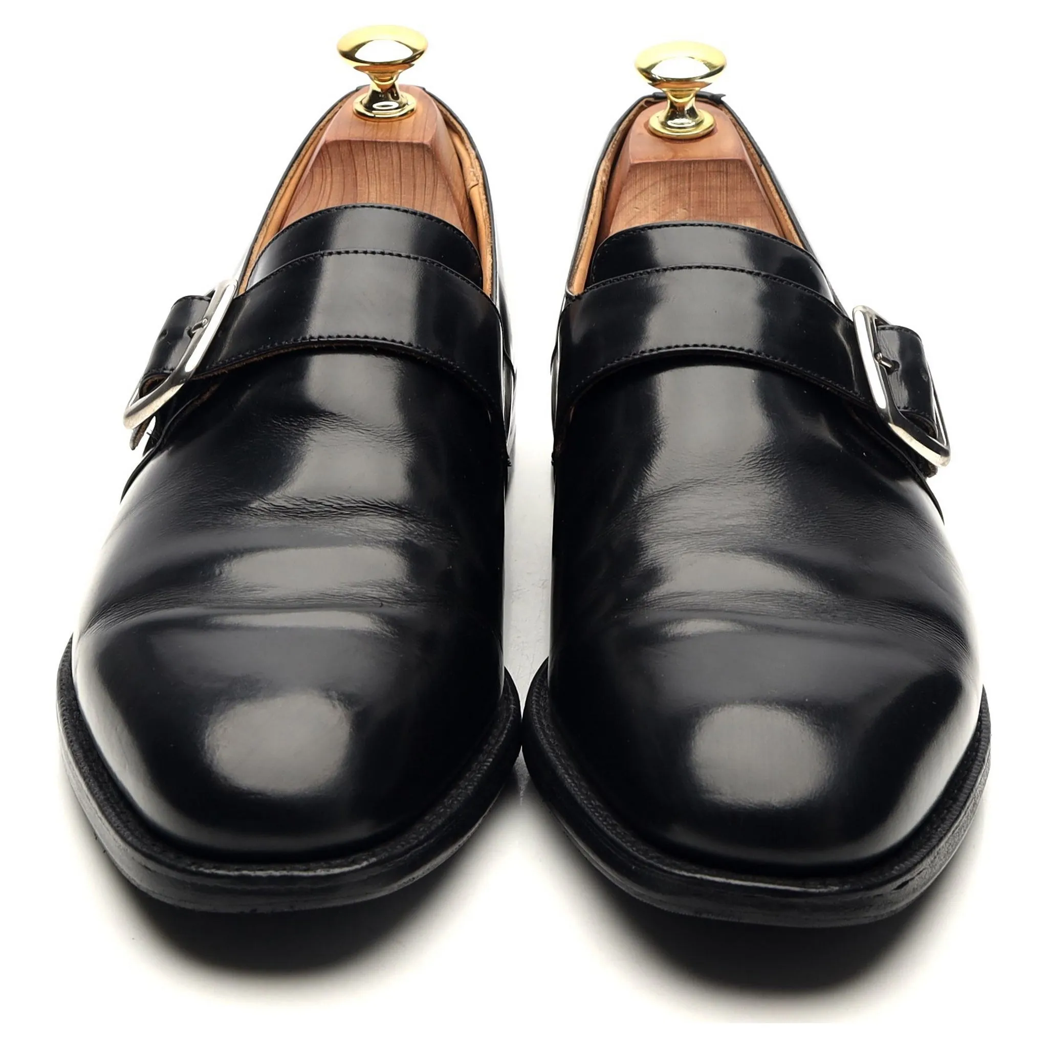 'Danube' Black Leather Monk Strap UK 8 G