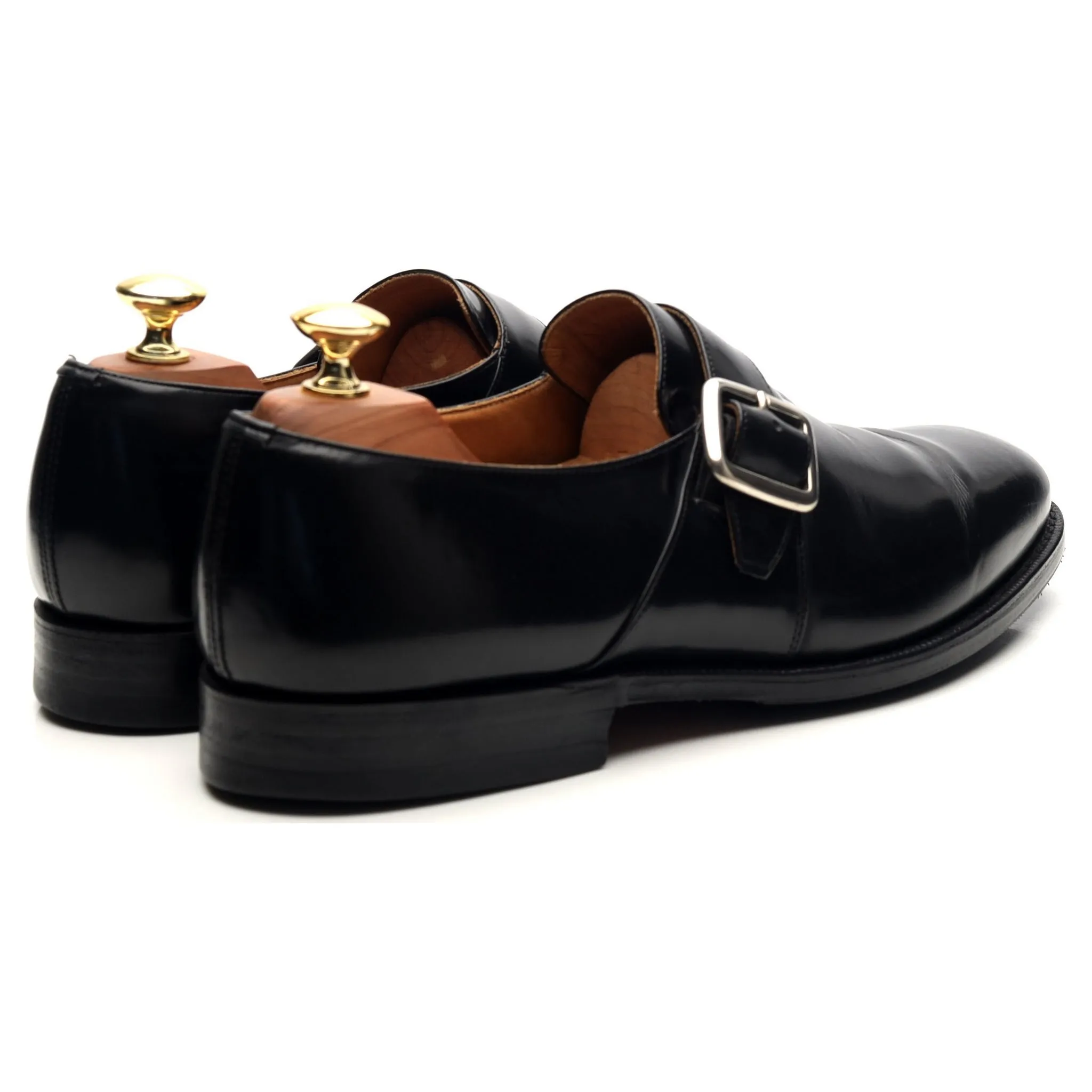 'Danube' Black Leather Monk Strap UK 8 G