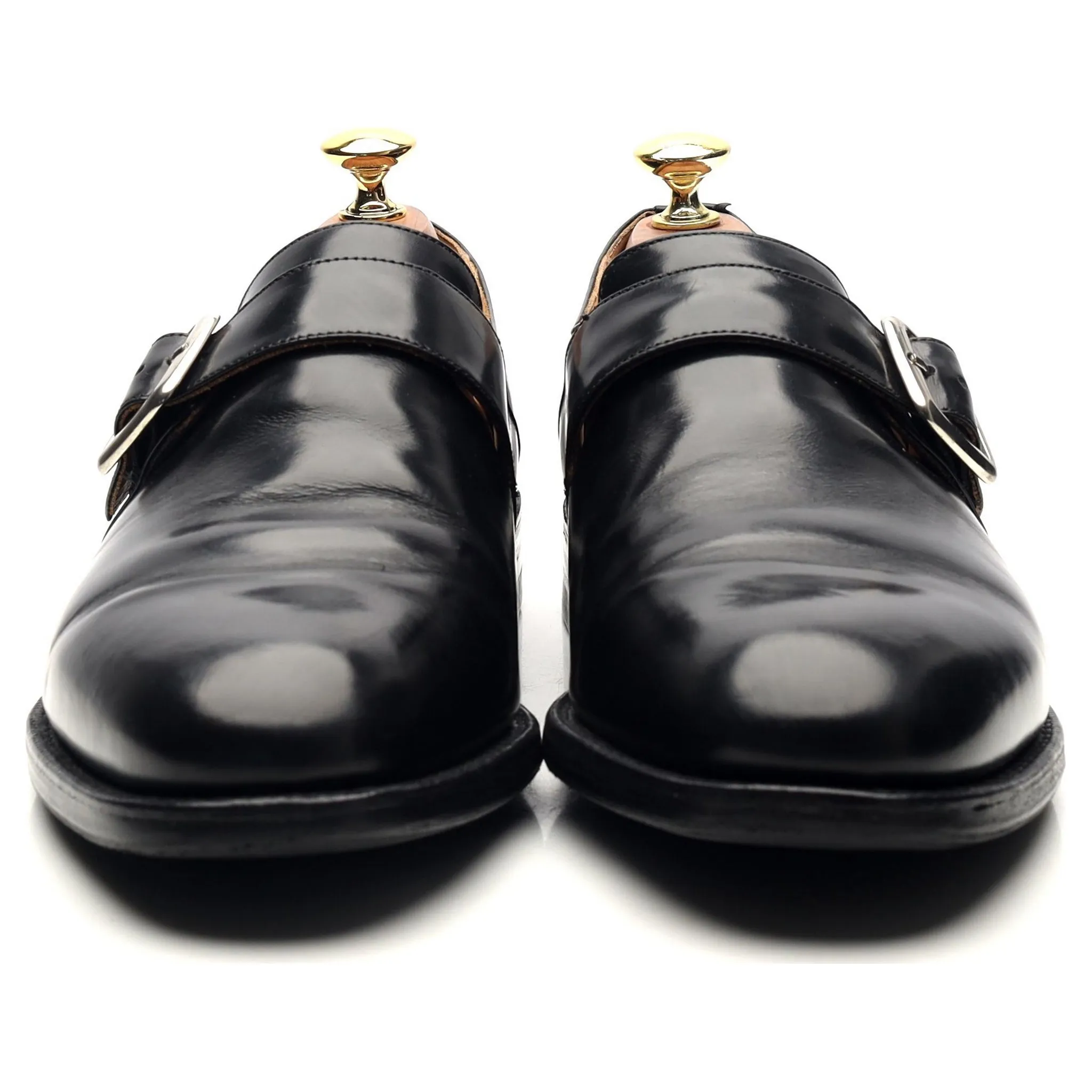 'Danube' Black Leather Monk Strap UK 8 G