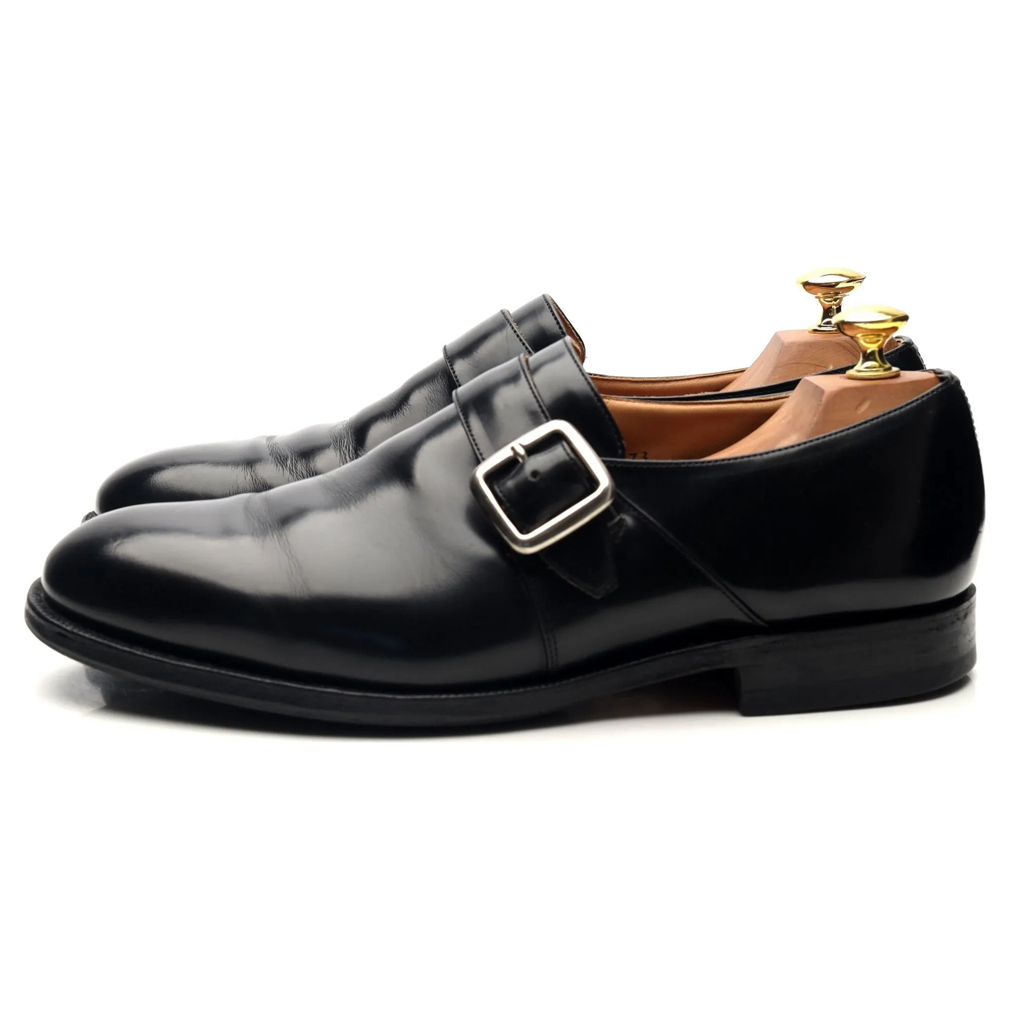 'Danube' Black Leather Monk Strap UK 8 G