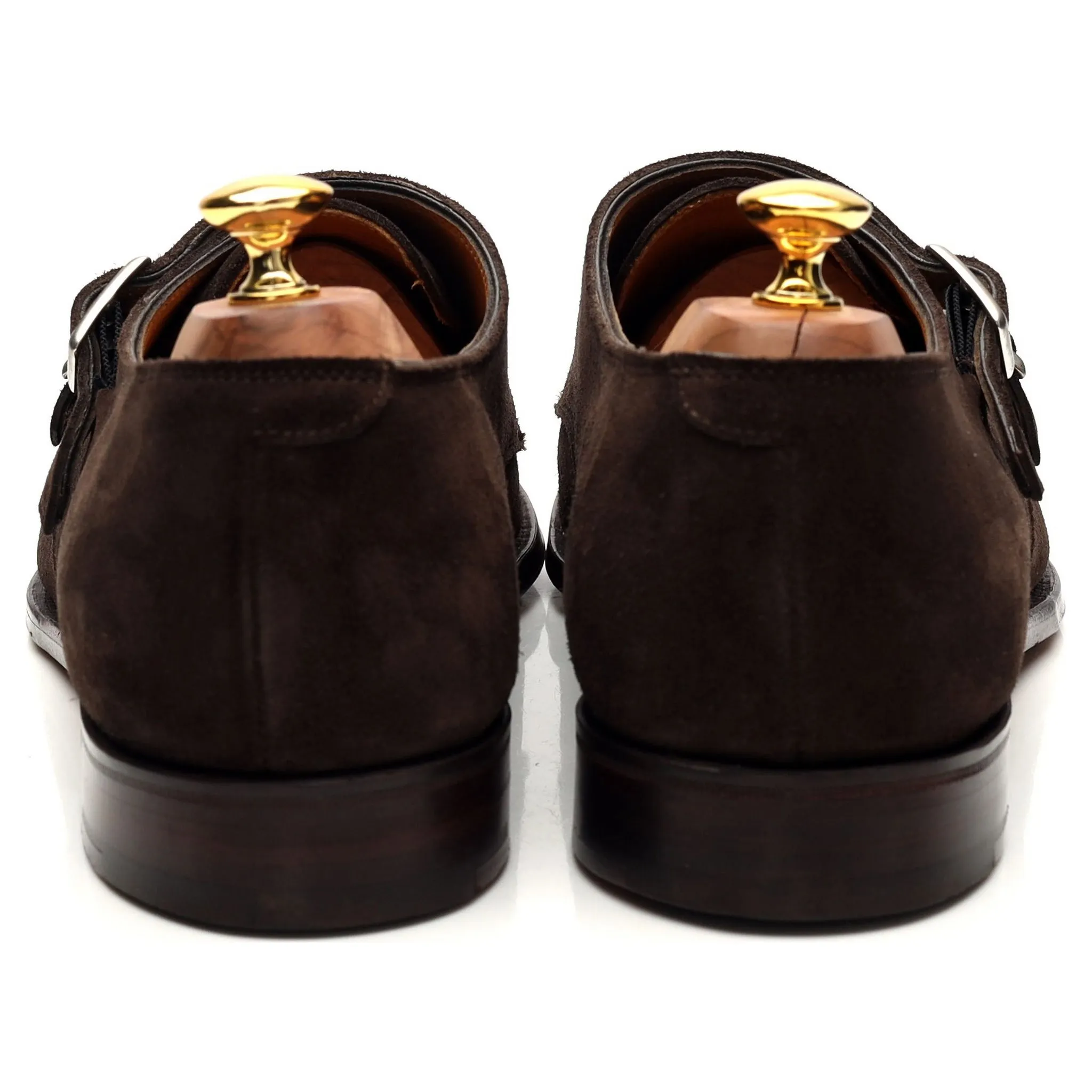 'Darcy' Dark Brown Suede Double Monk Strap UK 12