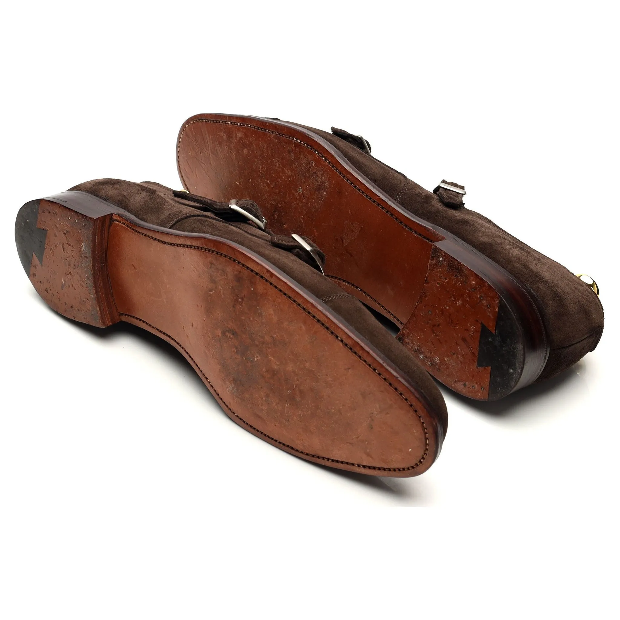 'Darcy' Dark Brown Suede Double Monk Strap UK 12