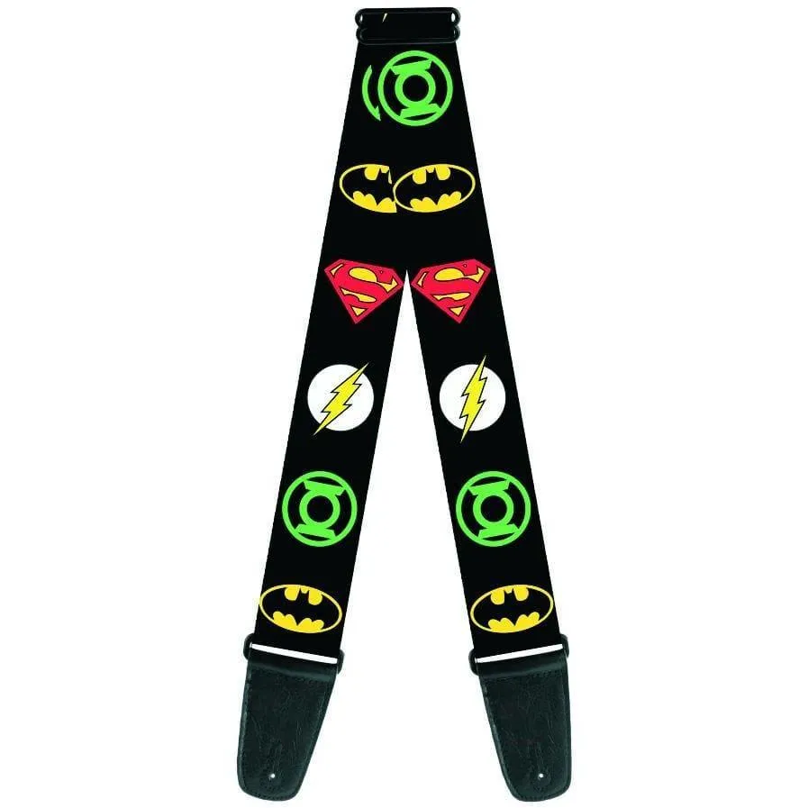DC Comics Justice League LogosGuitar StrapBy Buckle Down