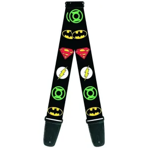 DC Comics Justice League LogosGuitar StrapBy Buckle Down