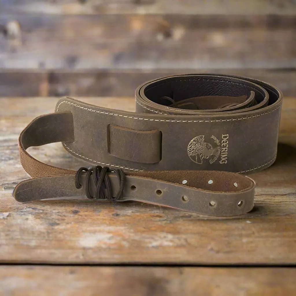 Deering Banjo Strap - Stitched Leather Cradle Strap