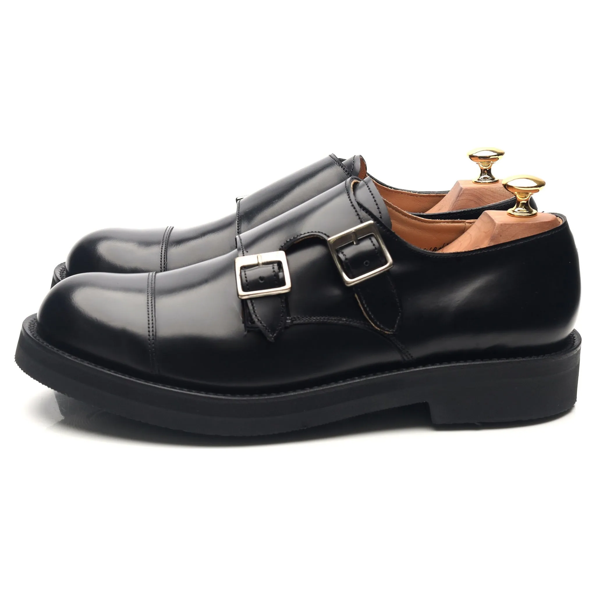 'Diggery' Black Leather Double Monk Strap UK 9 G