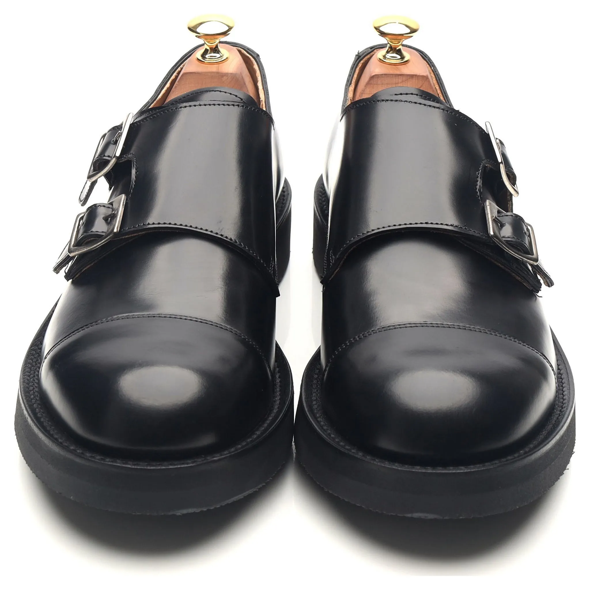 'Diggery' Black Leather Double Monk Strap UK 9 G