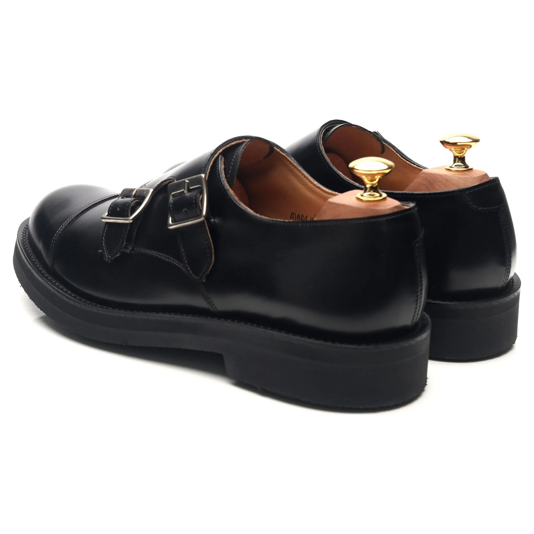 'Diggery' Black Leather Double Monk Strap UK 9 G