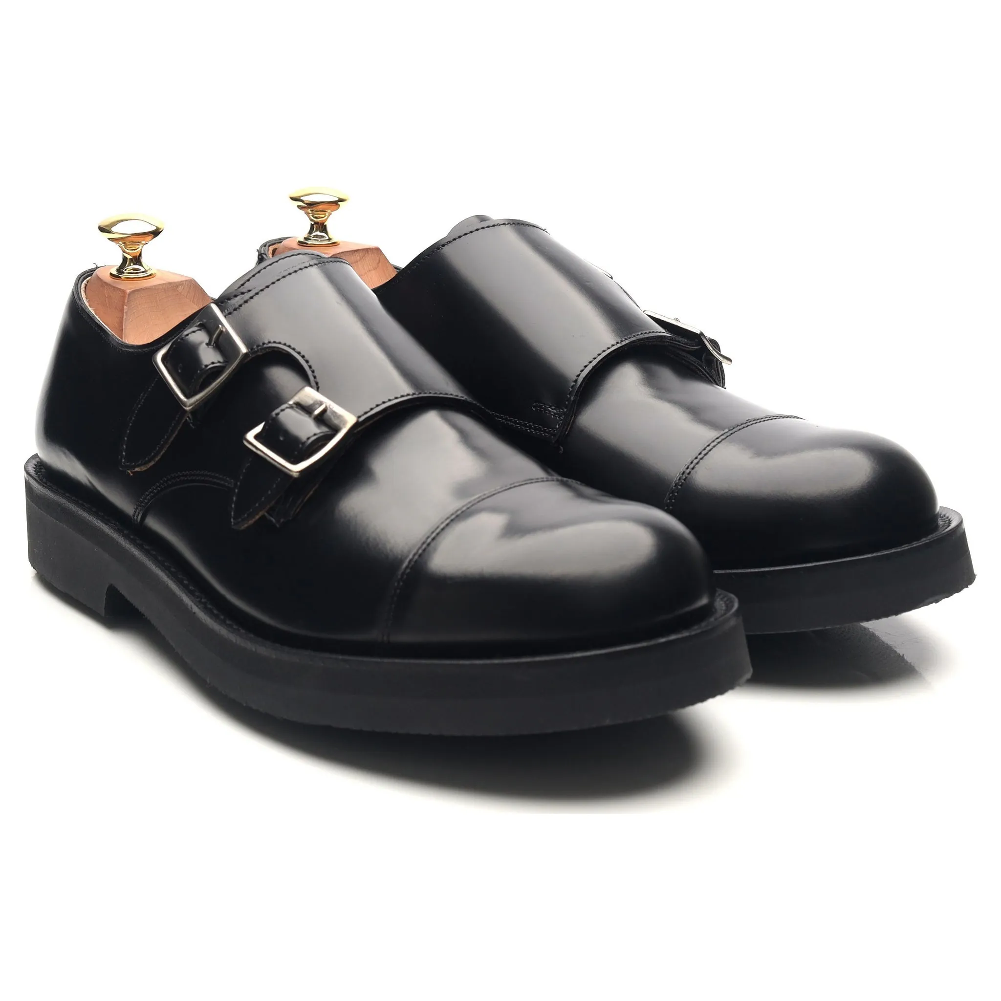 'Diggery' Black Leather Double Monk Strap UK 9 G