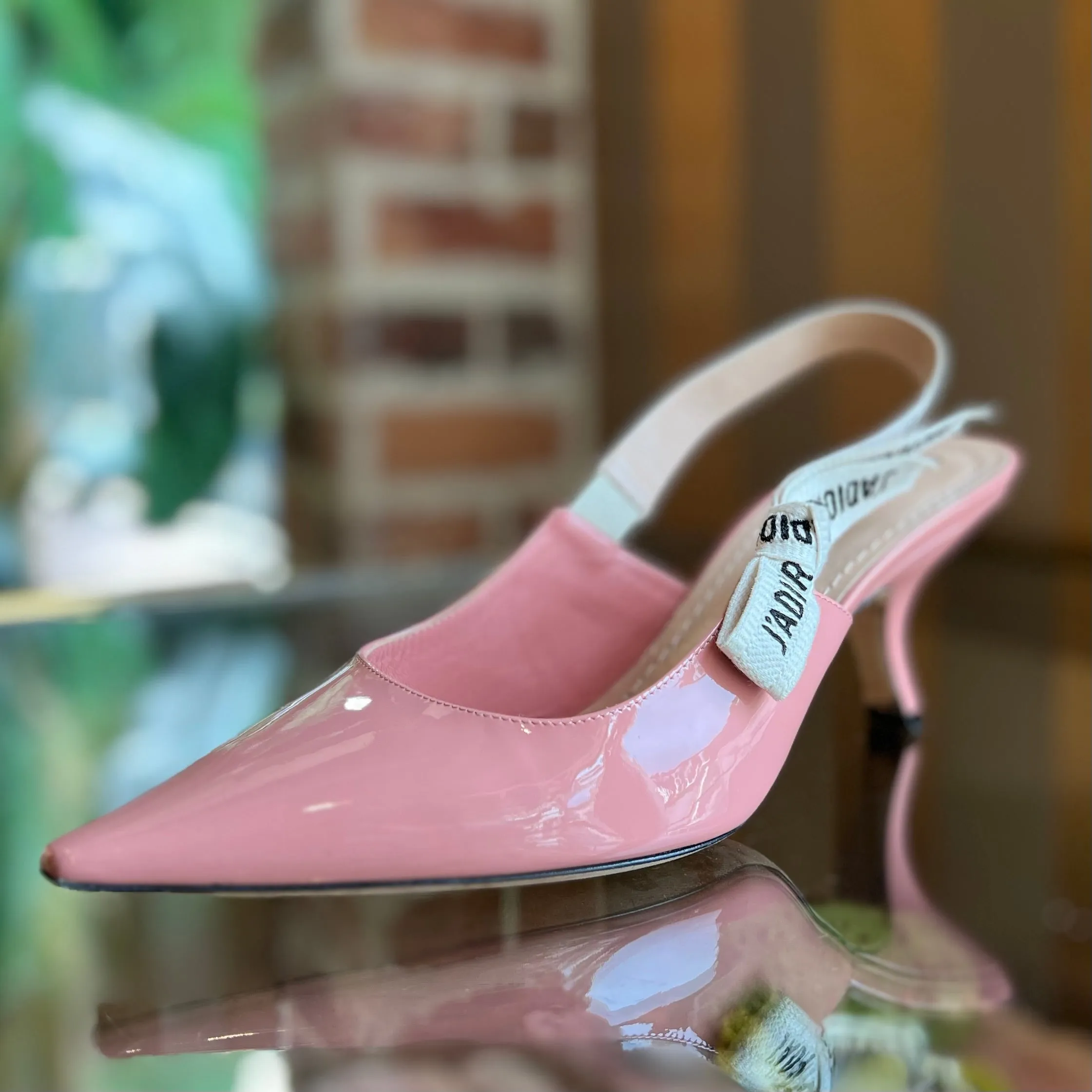 DIOR J'adior Pink Patent Leather Slingback Pumps SZ41(11US)