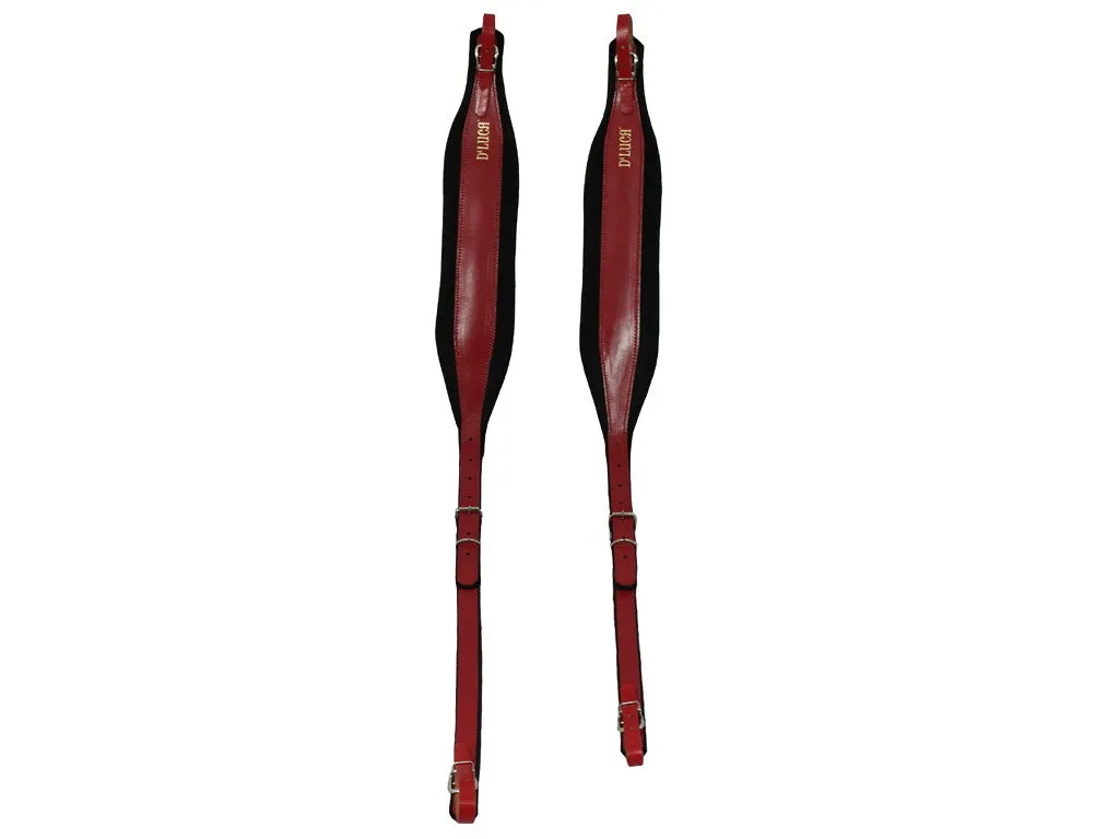 D'Luca Pro SB Series Genuine Leather Accordion Straps Red/Black