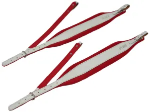 D'Luca Pro SB Series Genuine Leather Accordion Straps White/Red
