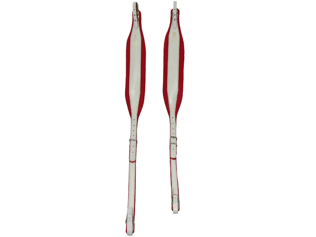 D'Luca Pro SB Series Genuine Leather Accordion Straps White/Red