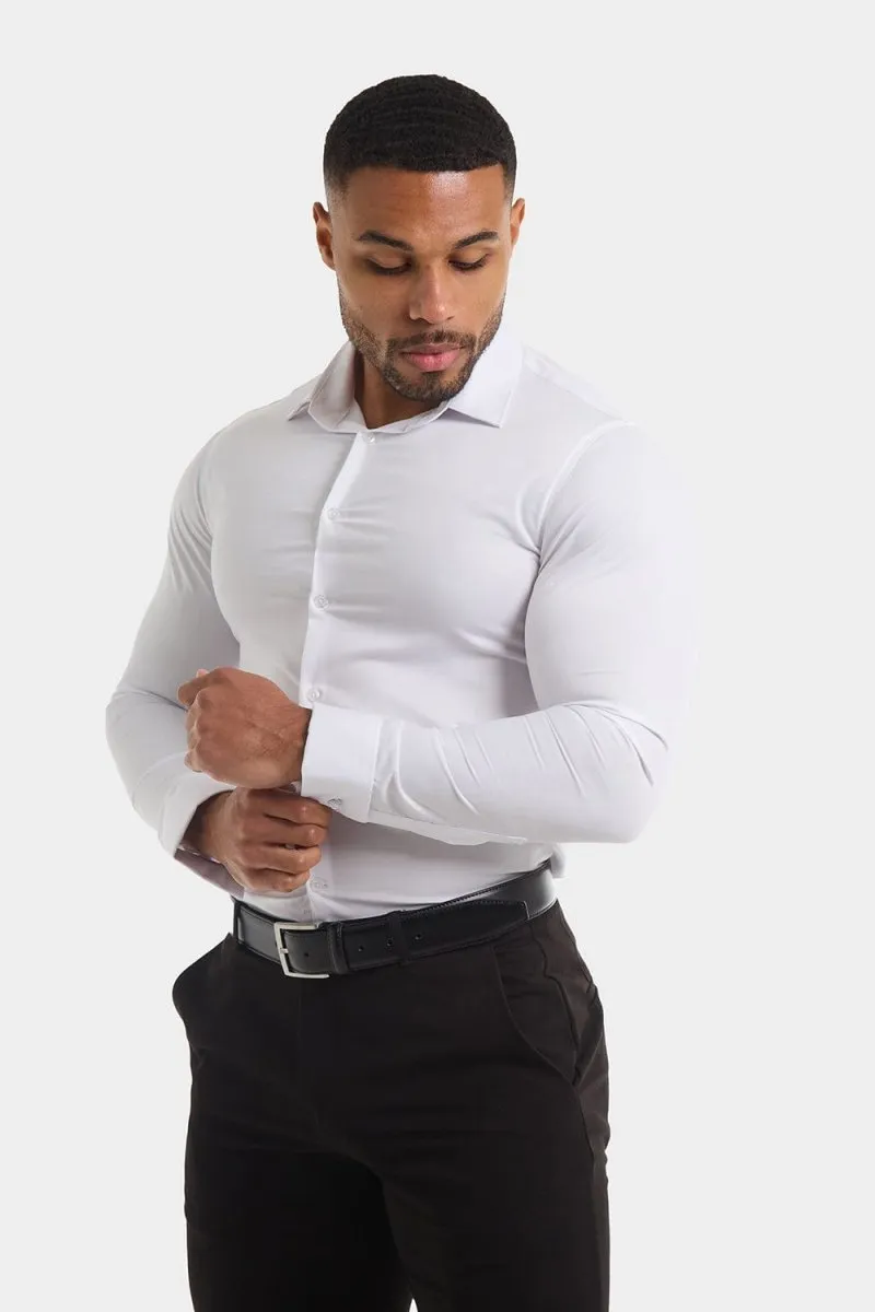 Double Cuff Shirt in White