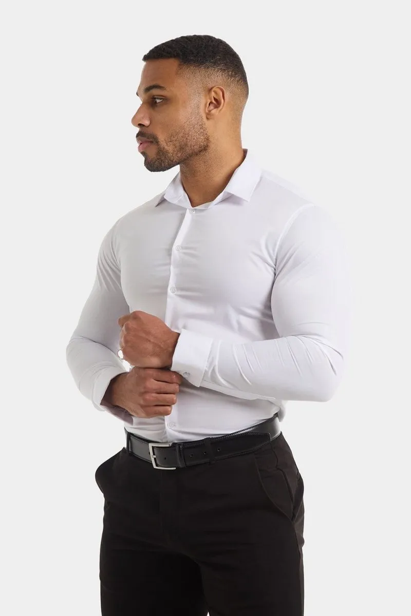 Double Cuff Shirt in White