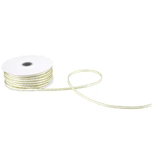 Double Faced Gold Trim Satin Ribbon, 1/8-inch, 50-yard