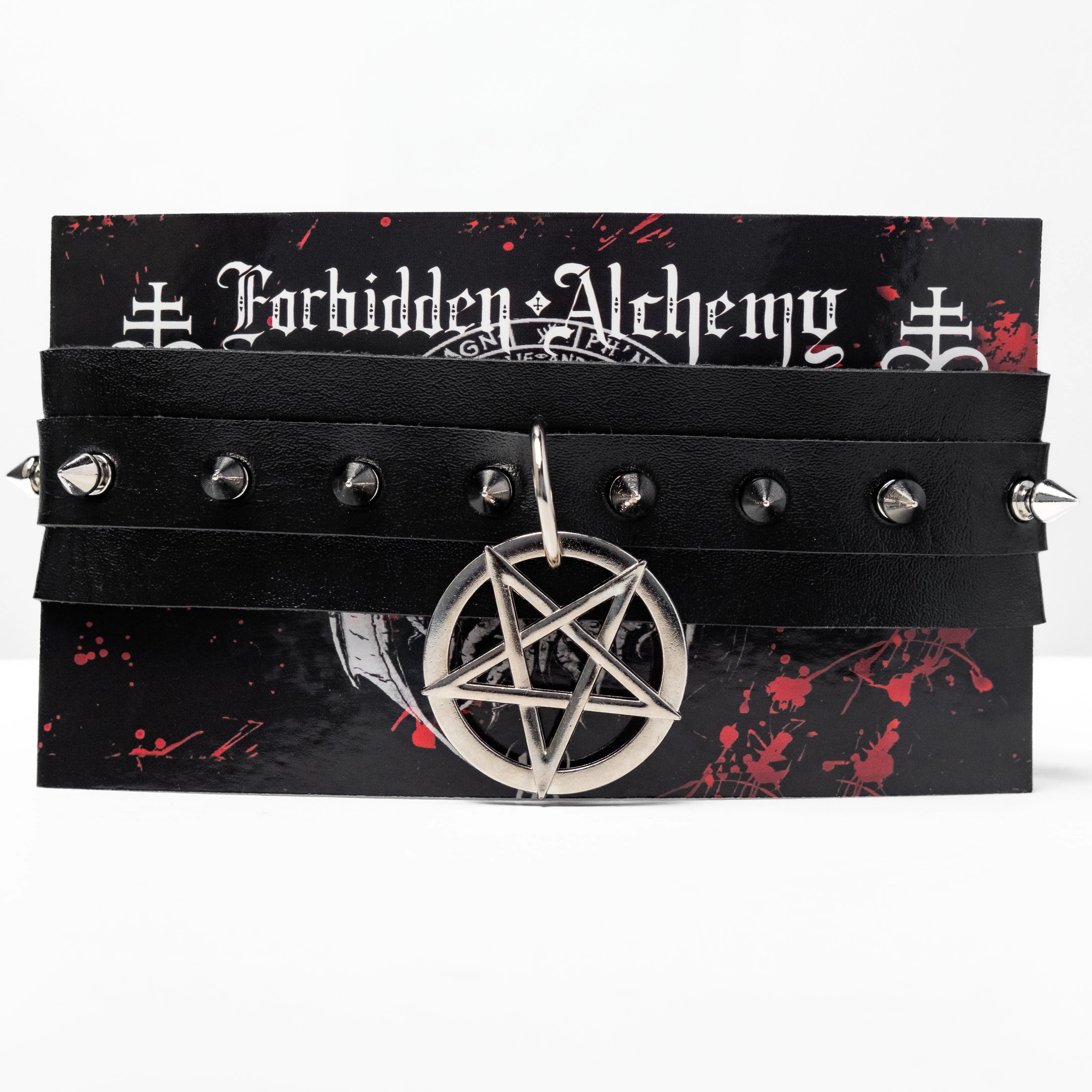 Double Strap Pentagram - Choker