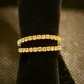 Double Up Rhinestone Toe Ring