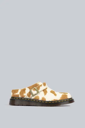 DR MARTENS ISHAM HAIR-ON COW PRINT SLINGBACK MULE