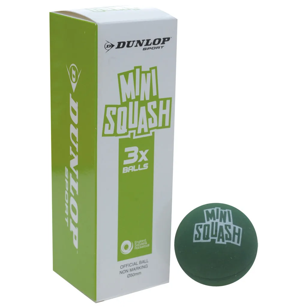 Dunlop Mini Squash Ball - Green (3 Balls)
