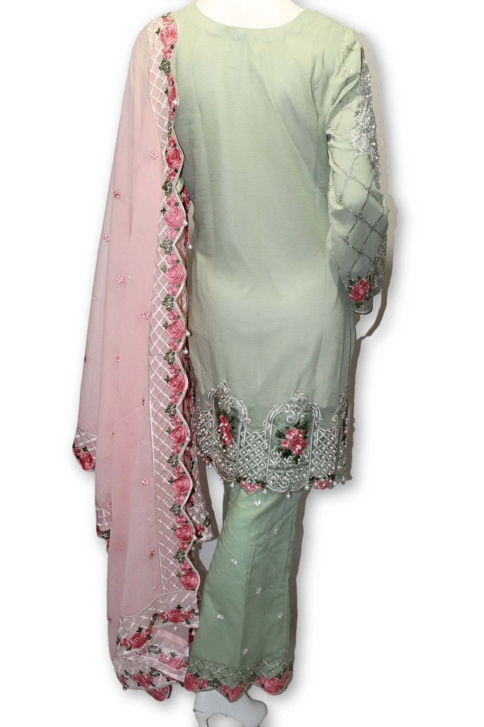 E10 Pakistani Indian 3 Pc Party Wear Chiffon Dress