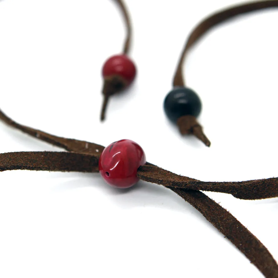 Earthy: Red 2-Layers Tagua Necklace Set