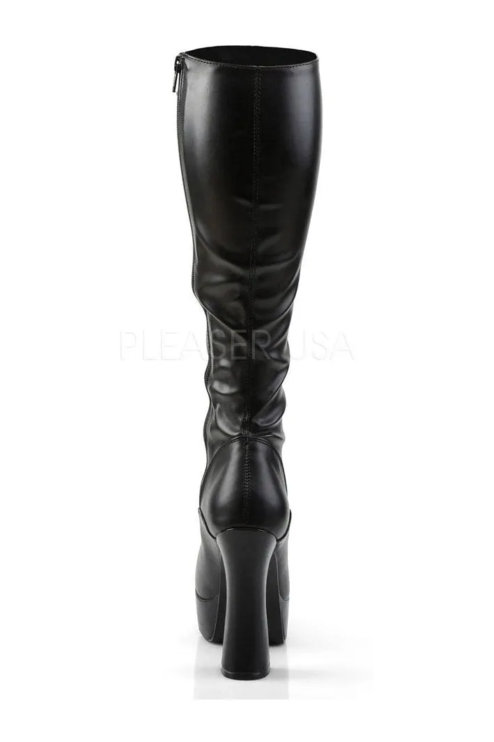 ELECTRA-2023 Platform Boot  | Black Faux Leather