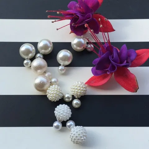 Elegant Pearl Double Sided Earrings