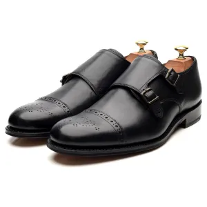 'Ellery' Black Leather Double Monk Strap UK 9 F