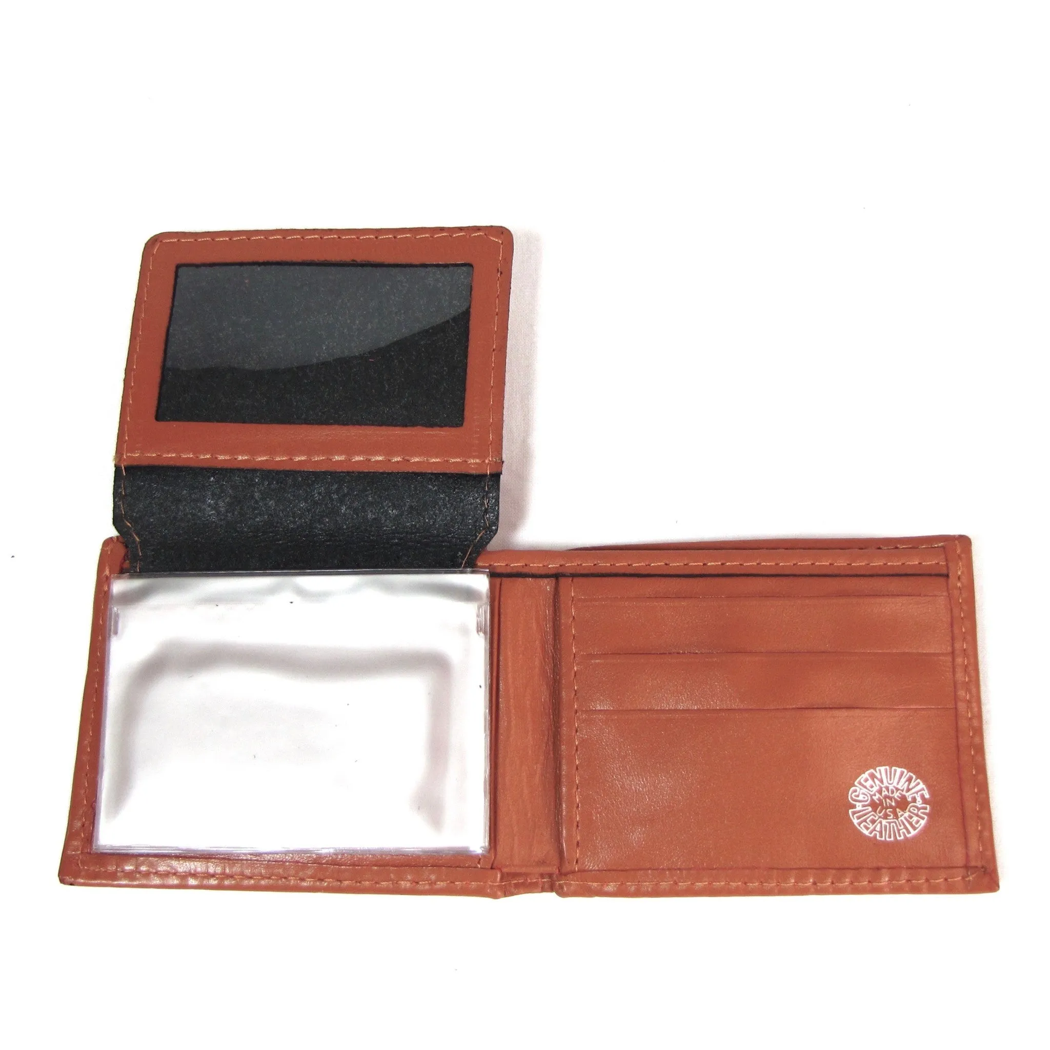 Embroidered Billfold- Brown Saddle