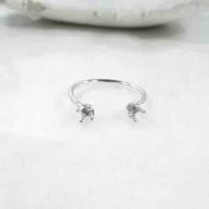 Faceted Ring Setting - Open Double, 1.5mm Band, Choose Your Cup, Choose Your Metal