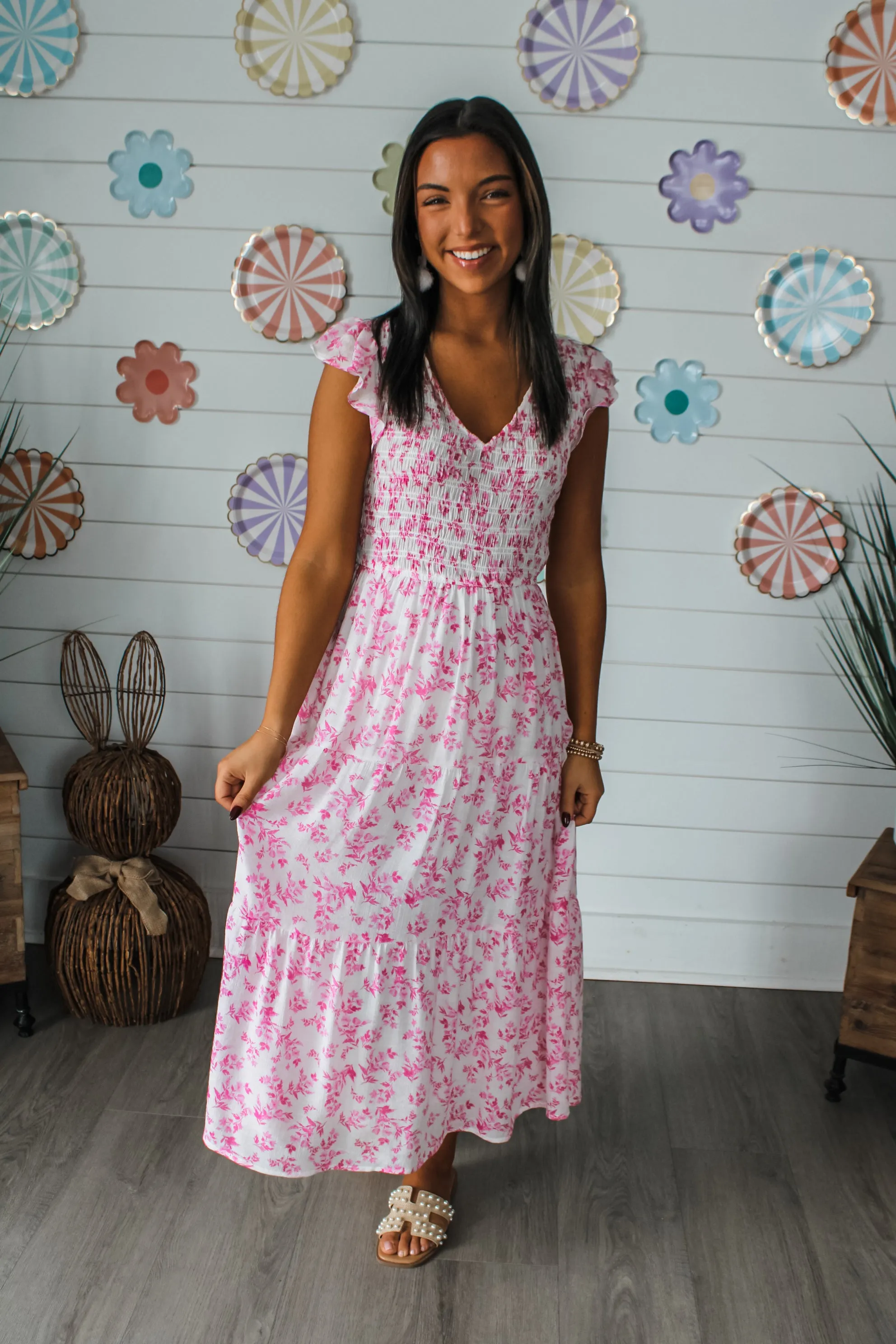 Floral Fantasy Ruffle Dress • Pink