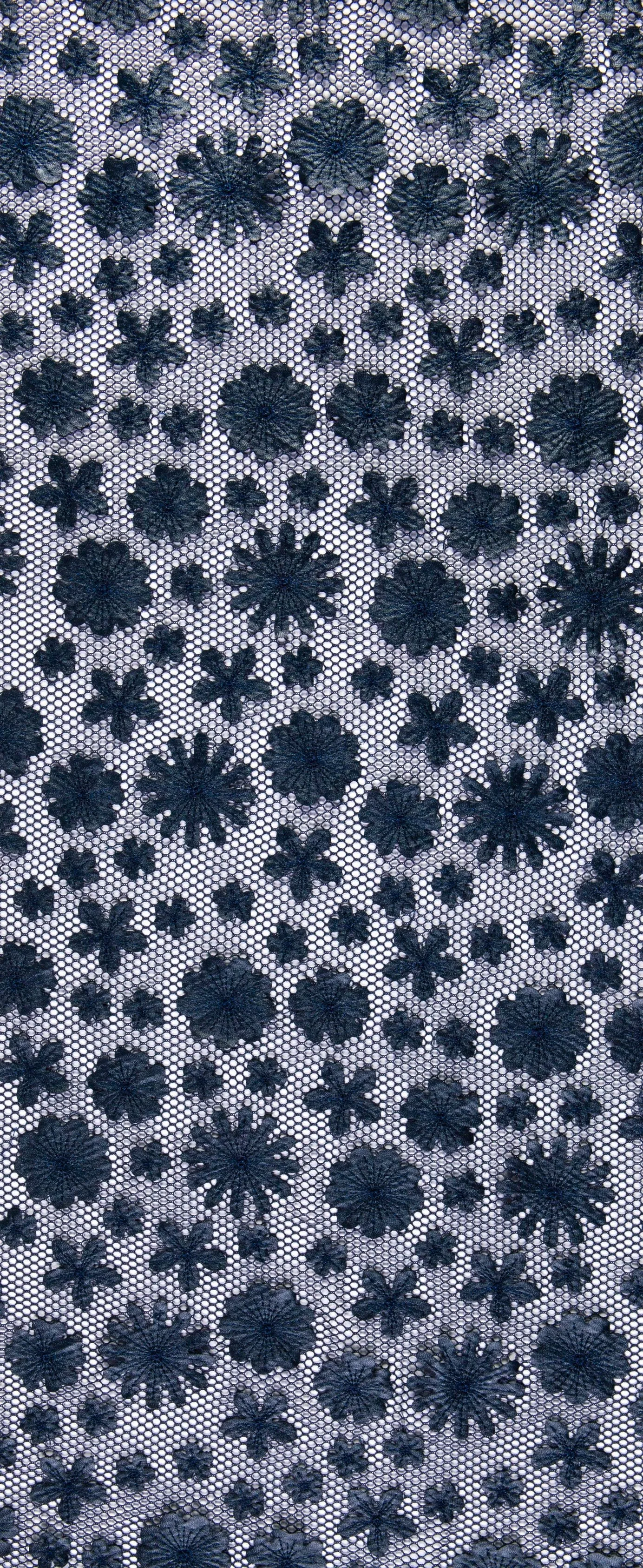 Flower Design 3D Laser Cut Faux Leather Embroidered Fabric