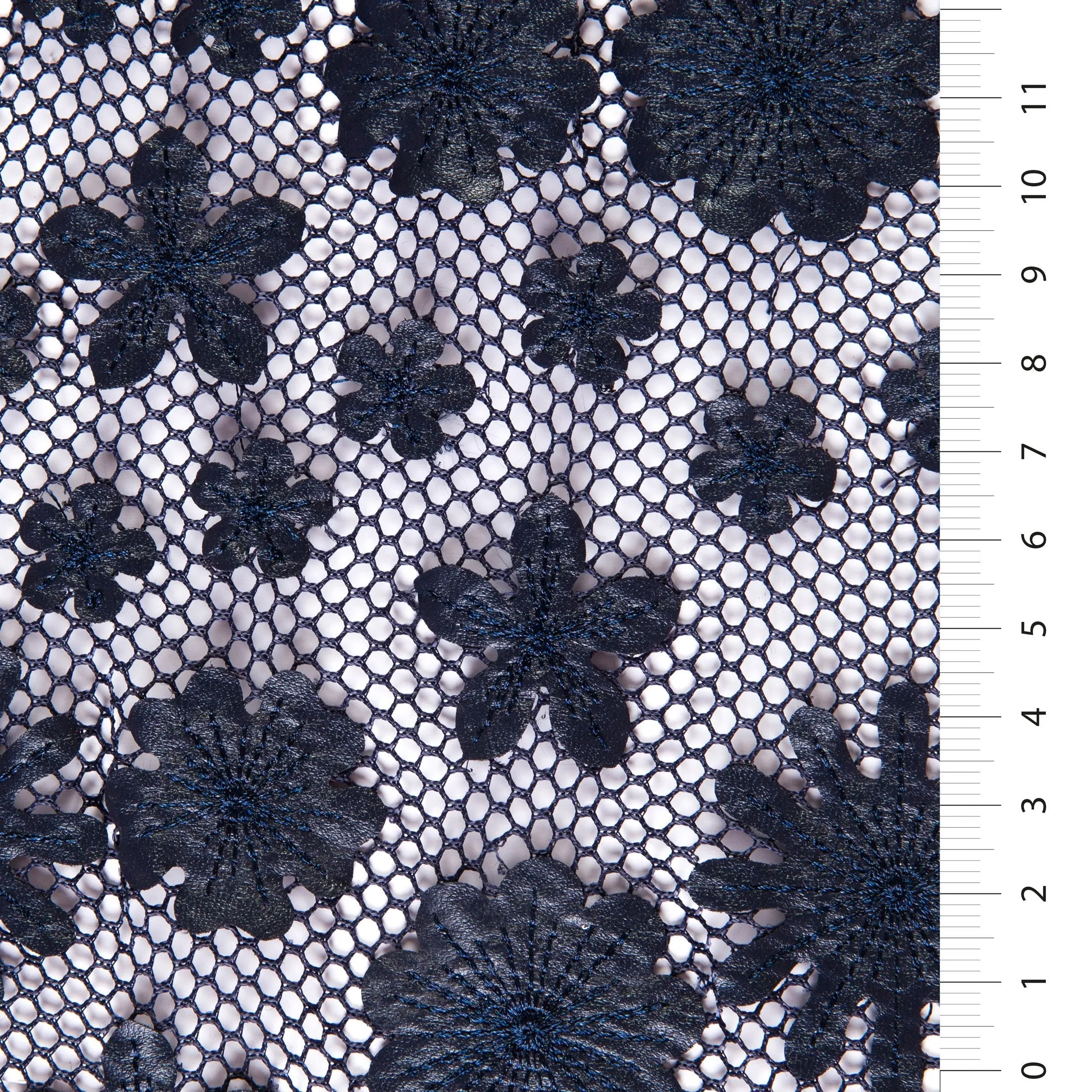 Flower Design 3D Laser Cut Faux Leather Embroidered Fabric