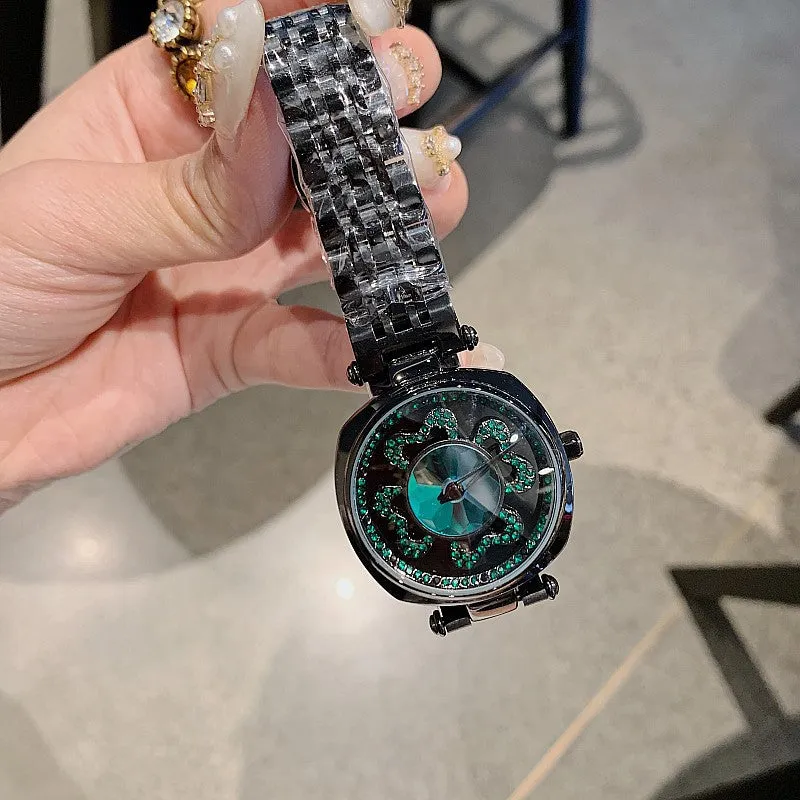 Four-leaf Pattern Stainless Steel Women's Watch