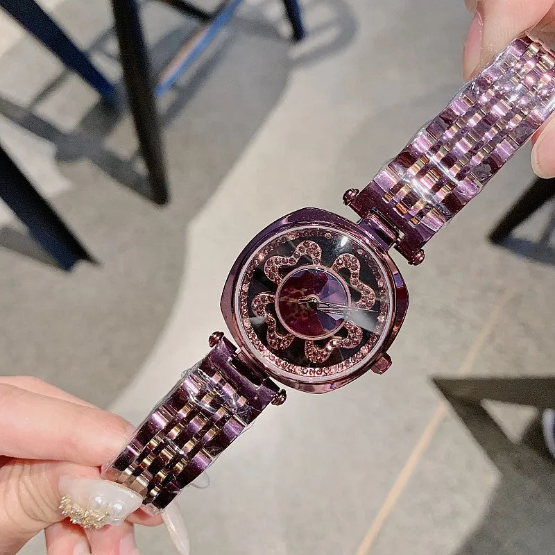 Four-leaf Pattern Stainless Steel Women's Watch