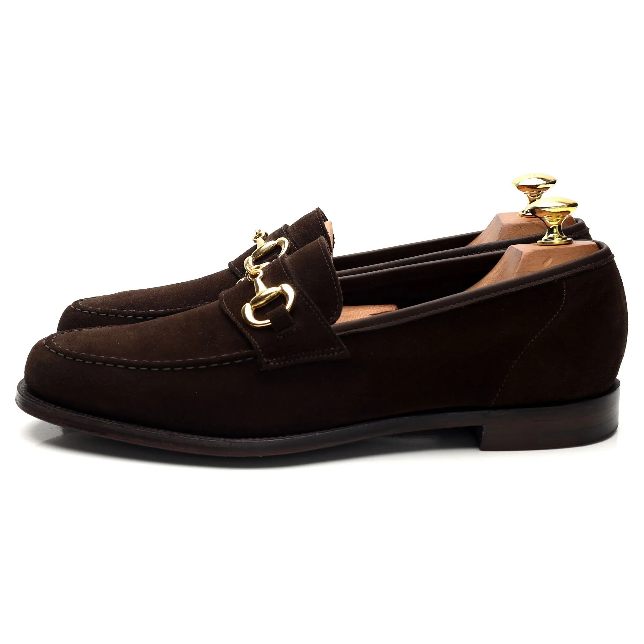 'Goldman' Dark Brown Suede Horse-bit Loafer UK 8 E