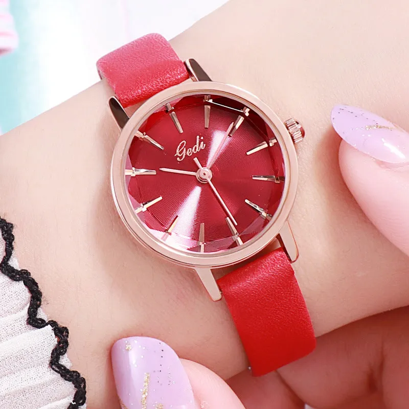Gradient Dial With Scale Women's Watch