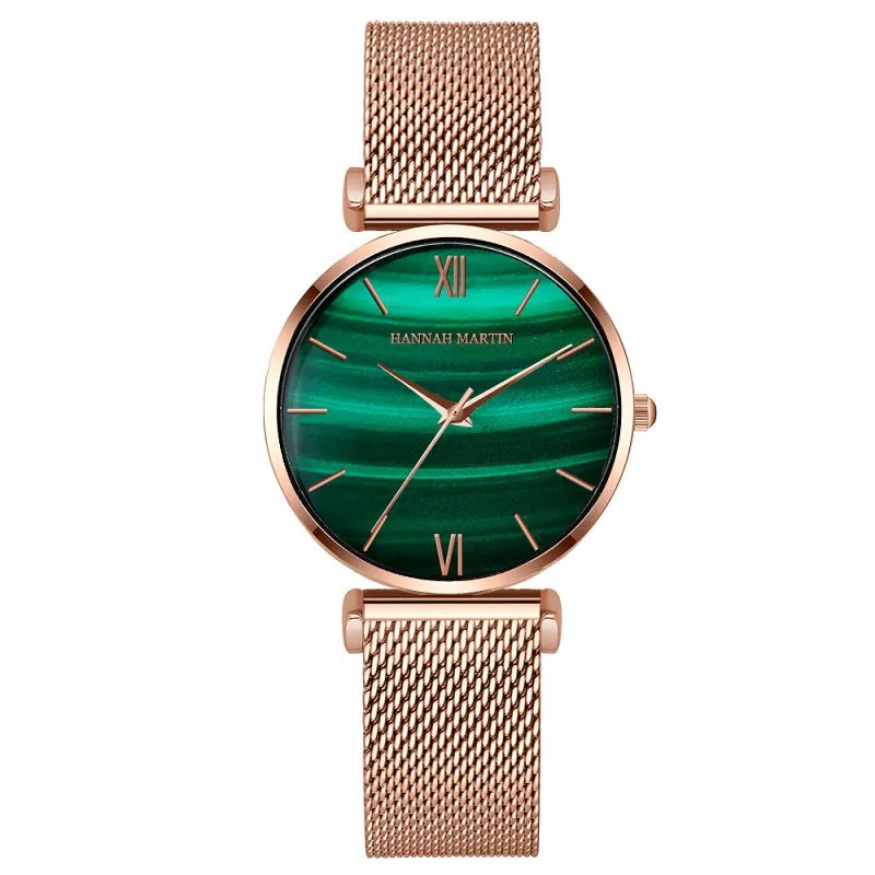 Green Dial Mesh Strap Women's Watch