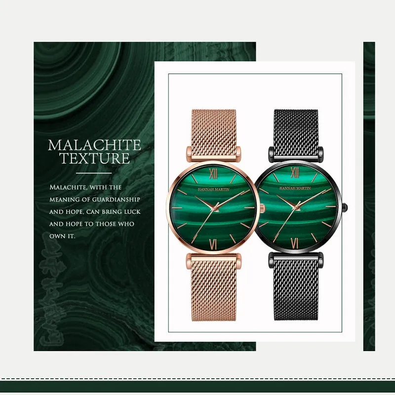 Green Dial Mesh Strap Women's Watch