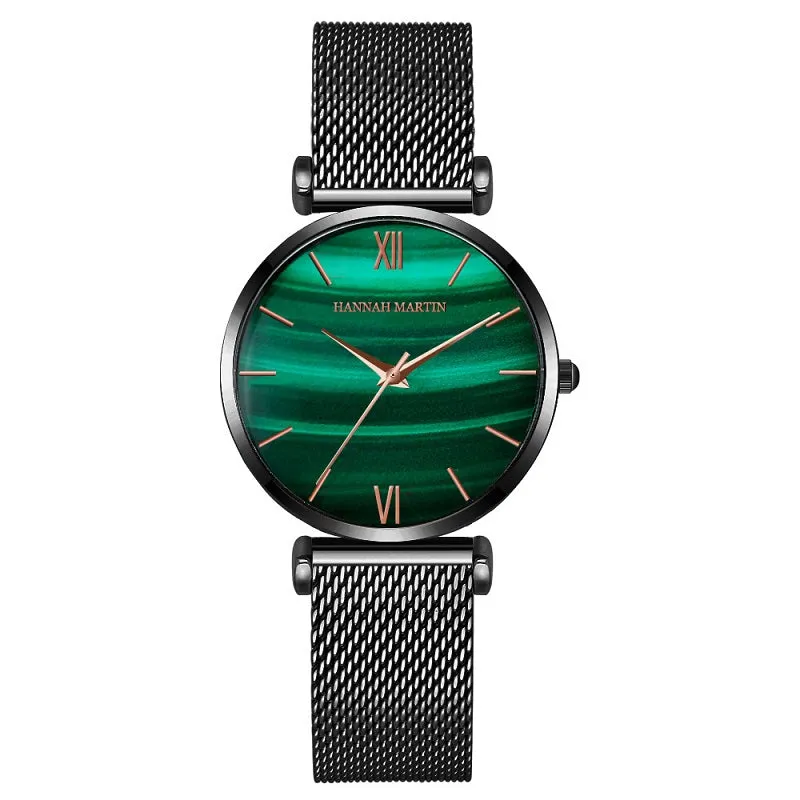 Green Dial Mesh Strap Women's Watch