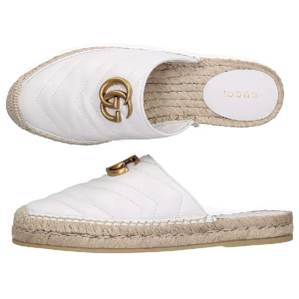 Gucci Leather Espadrille Sandal in White