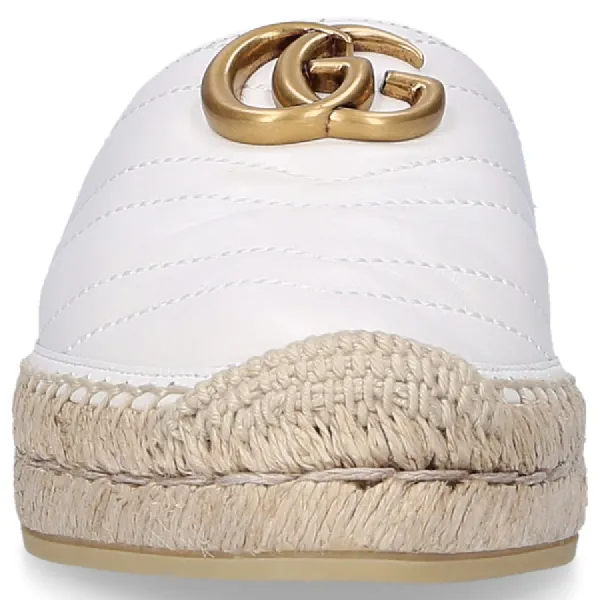 Gucci Leather Espadrille Sandal in White