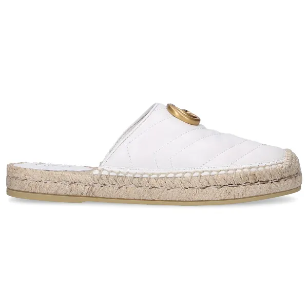 Gucci Leather Espadrille Sandal in White