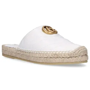 Gucci Leather Espadrille Sandal in White
