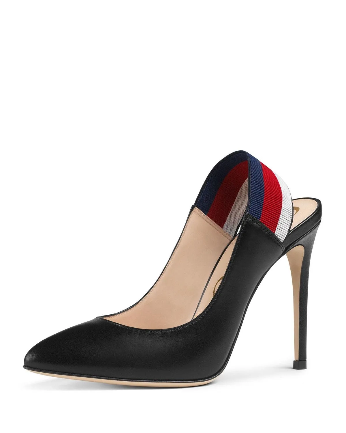 Gucci Sylvie Leather Slingback Pumps in Black