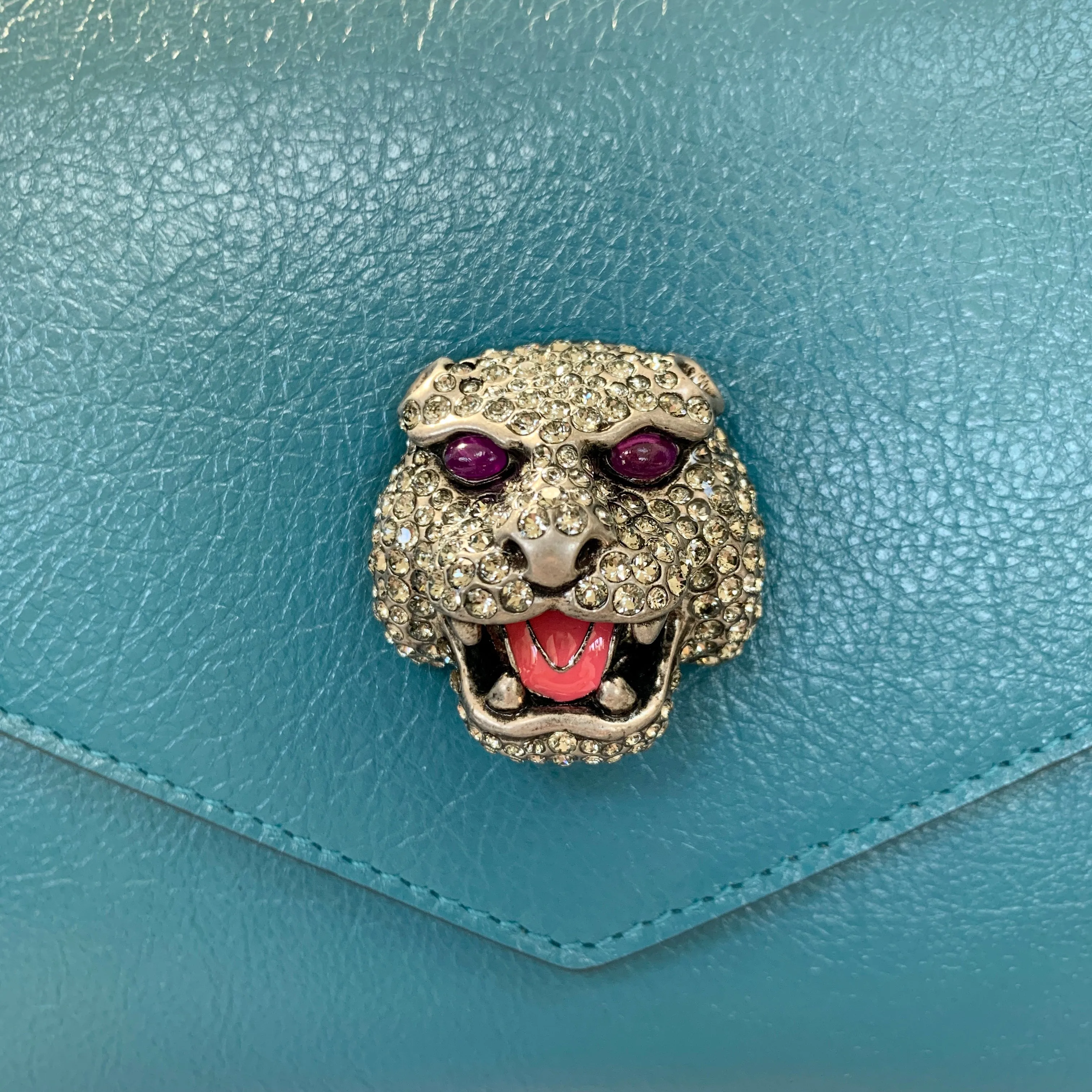 Gucci Thiara Double Envelope Shoulder Bag in Green and Blue